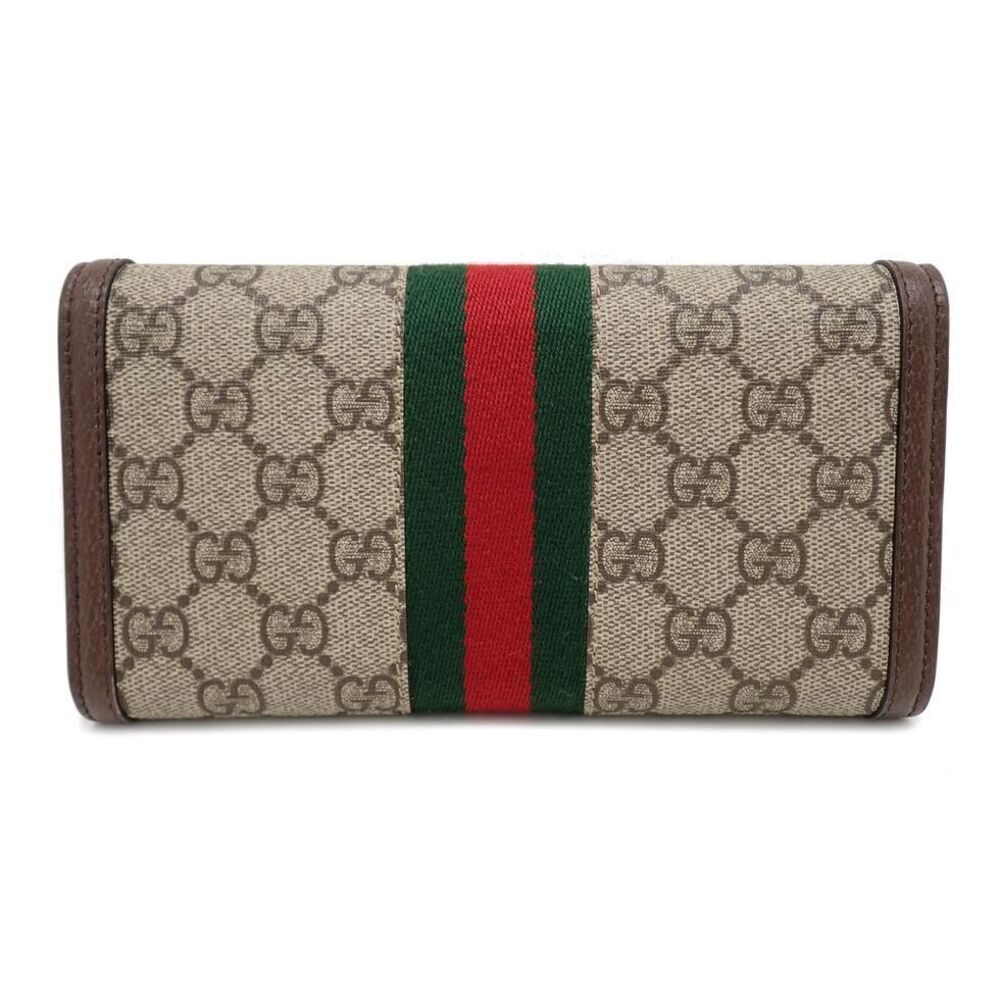 Gucci GG Supreme Canvas Leather Beige Ebony Red Green Web Ophidia Continental - Picture 2 of 9